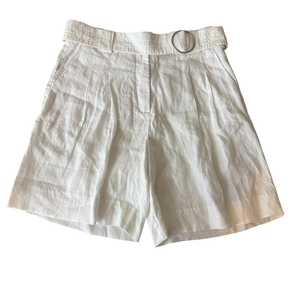 MNG Mango 100% Linen Belted
Bermuda Shorts in White sz 4 - Picture 3 of 8